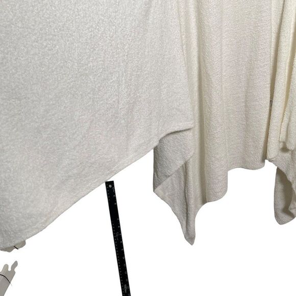 Barefoot Dreams Sweater Women's One Size Ivory Cozychic Lite Poncho Wrap Shawl - Picture 5 of 10